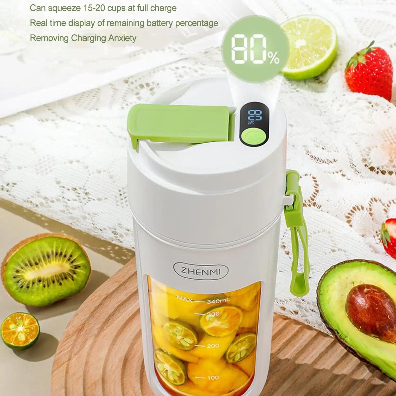 ZHENMI Portable Juice Cup,Wireless Fresh Squeezed Cup,Fresh juicer,go