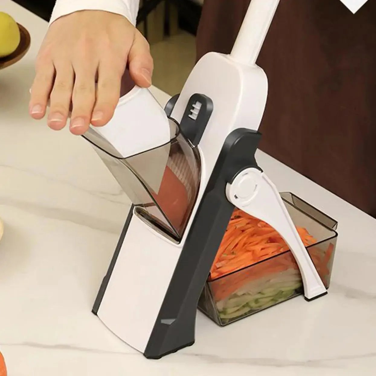 Multifunctional vegetable cutterFeatures

Reliable and strong plastic
Fast slicing without effort
Thanks to the unique spring system, the handle after pressing instantly rises up without requiring Kitchen ItemsahomeahomeMultifunctional vegetable cutter