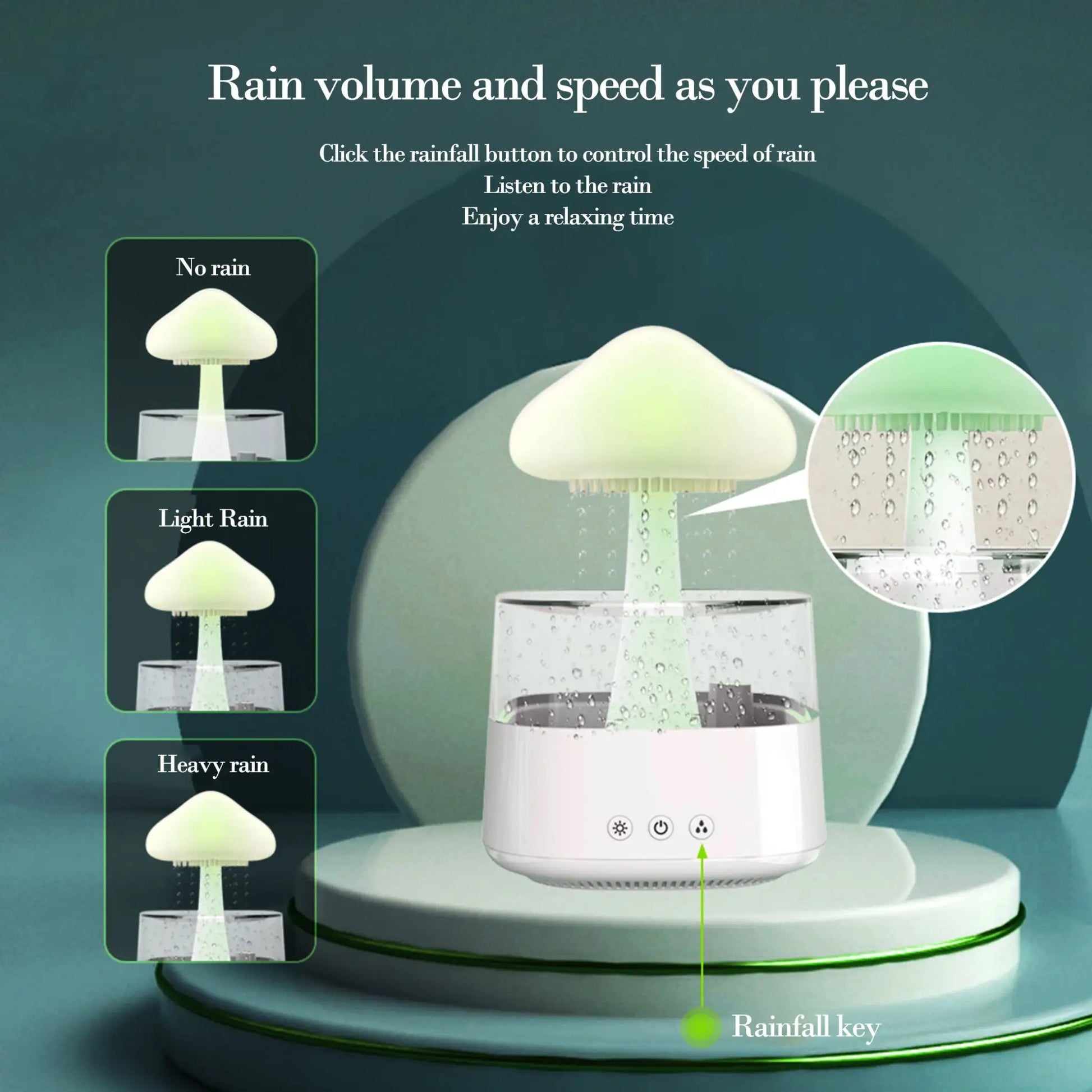 4-in-1 Cloud Rain Aroma Humidifier4-in-1 Cloud Rain Aroma Humidifier
The sound of rain helps to sleepAromatherapy diffusionHumidification in a dry environmentAtmosphere Colorful Night LightNew StrangHousehold Itemsahomeahome-1 Cloud Rain Aroma Humidifier