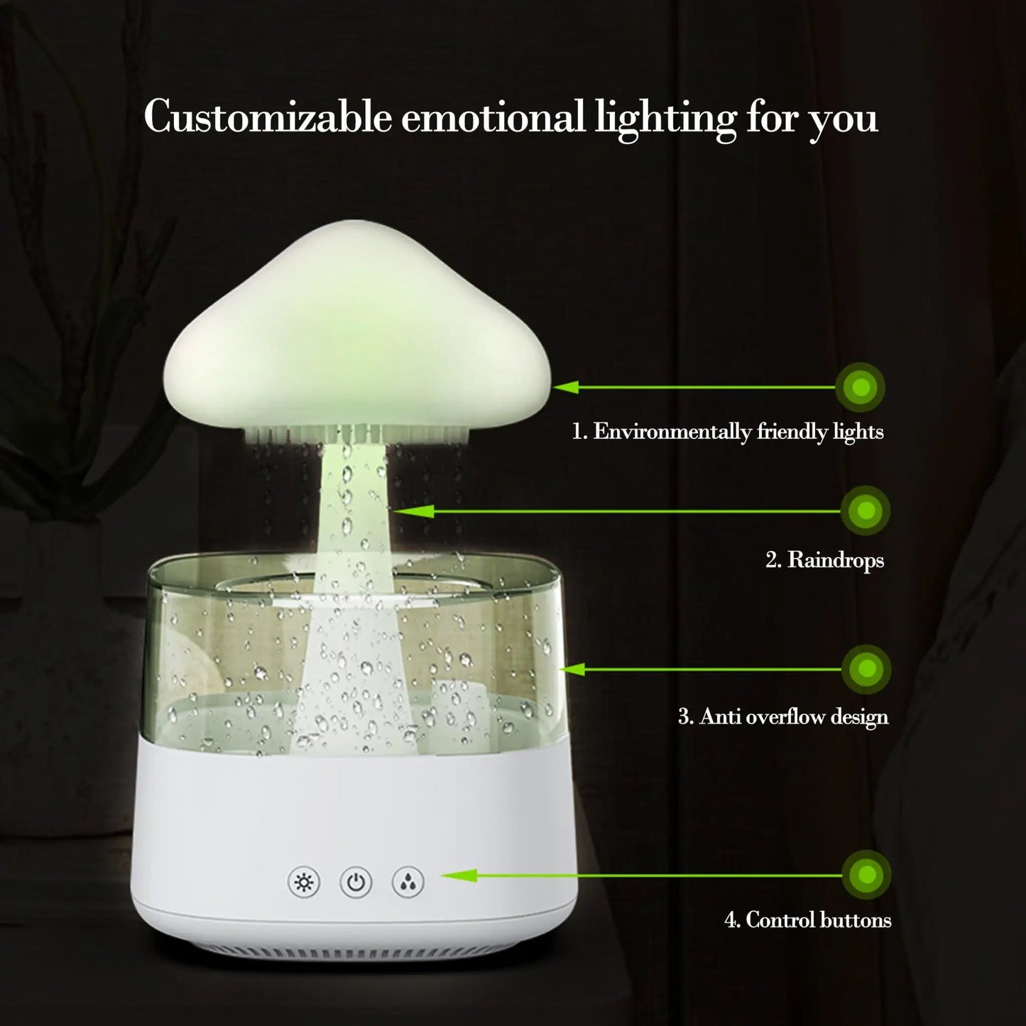 4-in-1 Cloud Rain Aroma Humidifier4-in-1 Cloud Rain Aroma Humidifier
The sound of rain helps to sleepAromatherapy diffusionHumidification in a dry environmentAtmosphere Colorful Night LightNew StrangHousehold Itemsahomeahome-1 Cloud Rain Aroma Humidifier