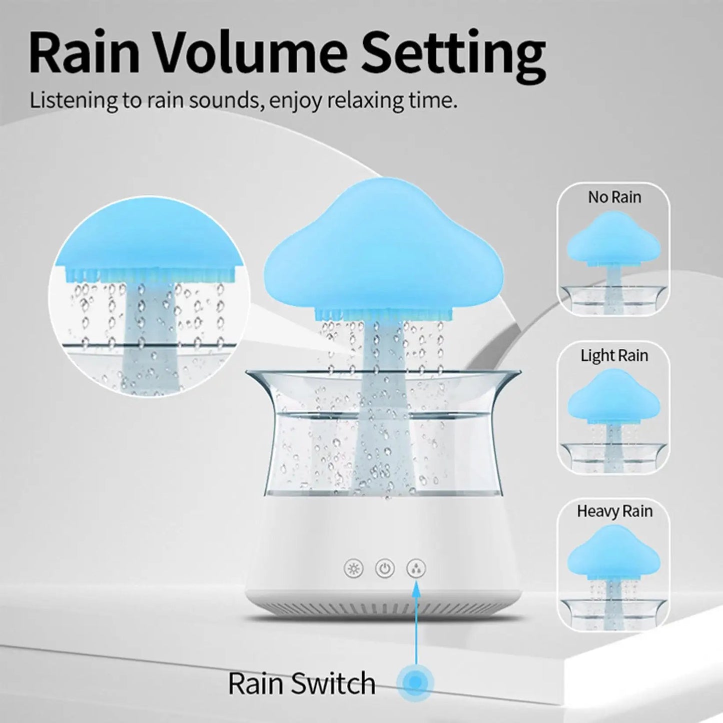 4-in-1 Cloud Rain Aroma Humidifier4-in-1 Cloud Rain Aroma Humidifier
The sound of rain helps to sleepAromatherapy diffusionHumidification in a dry environmentAtmosphere Colorful Night LightNew StrangHousehold Itemsahomeahome-1 Cloud Rain Aroma Humidifier