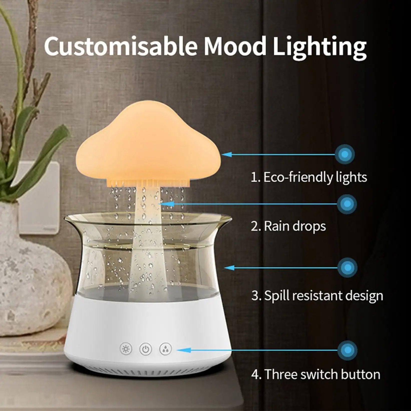 4-in-1 Cloud Rain Aroma Humidifier4-in-1 Cloud Rain Aroma Humidifier
The sound of rain helps to sleepAromatherapy diffusionHumidification in a dry environmentAtmosphere Colorful Night LightNew StrangHousehold Itemsahomeahome-1 Cloud Rain Aroma Humidifier