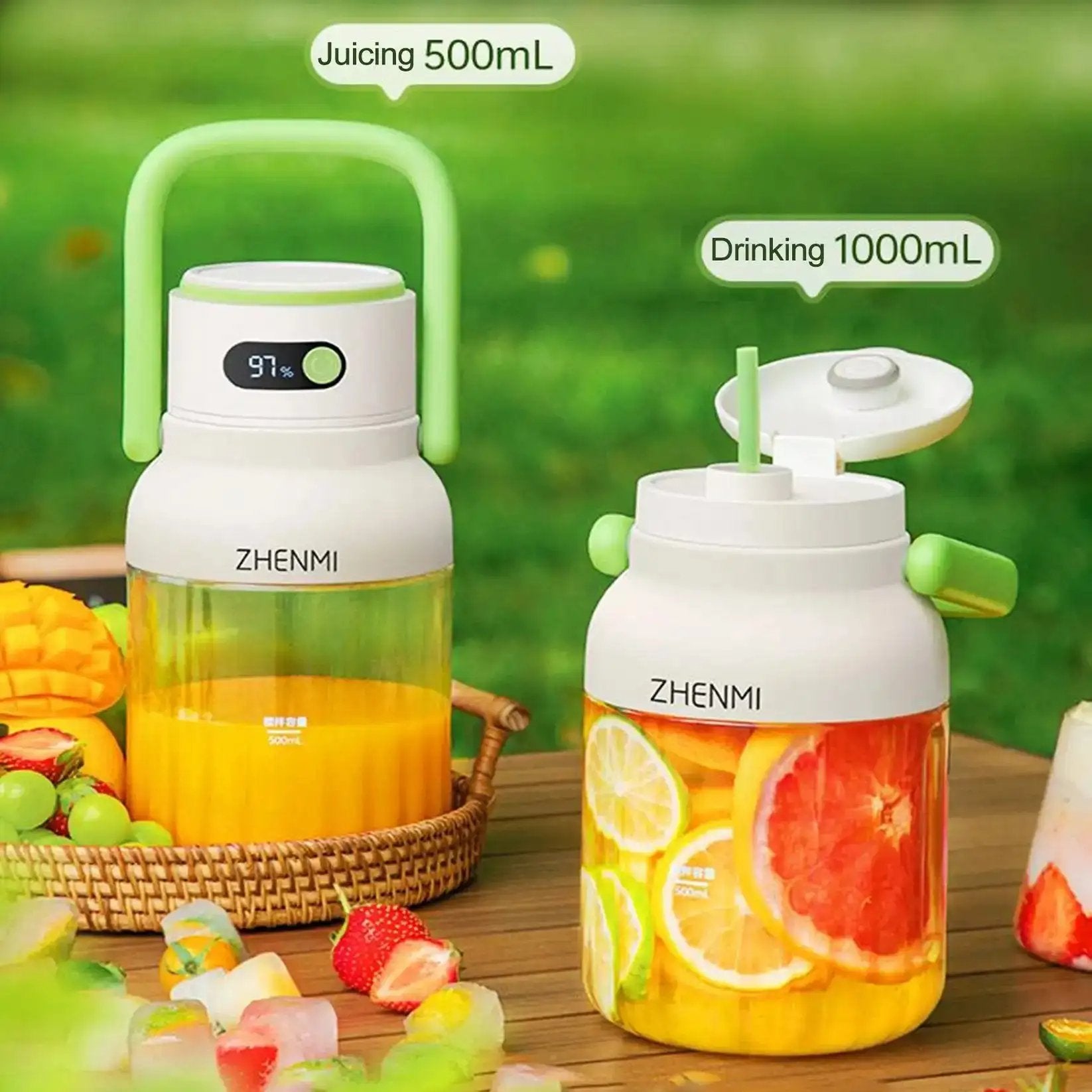 ZHENMI Portable Fresh Juice Bucket,Juice dispenser,Fresh juicer,cup