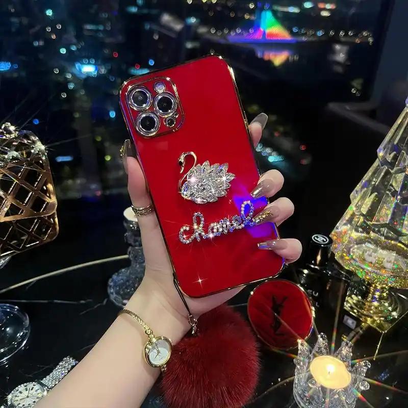 Inlaid Diamond Swan Phone Case ahome