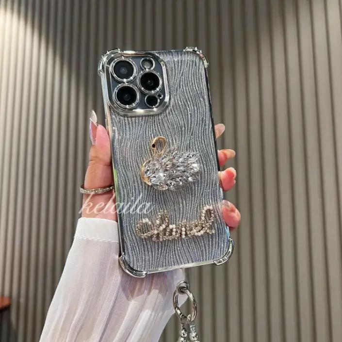 DIY Swan Diamond phone case,phone shell,phone cover,iphoe phone case