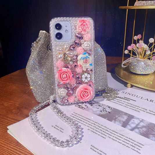 DIY Diamond Flower Phone Case ahome