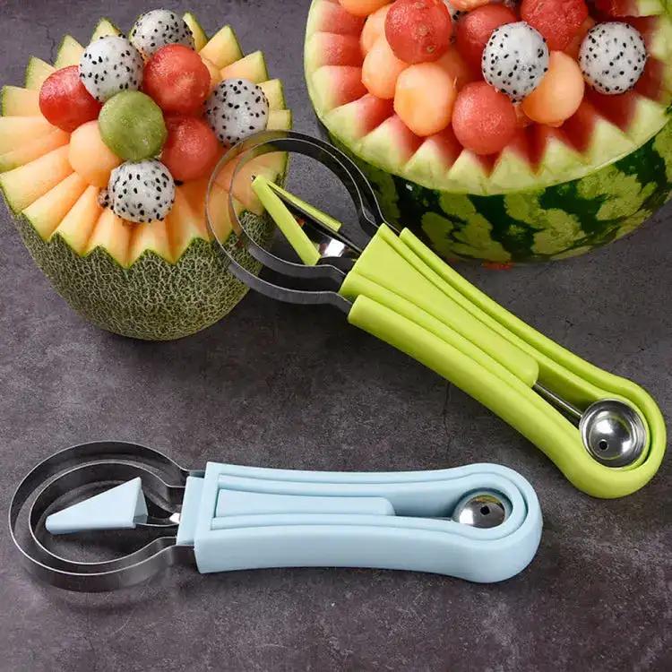 Three-in-one stainless steel multi-purpose fruit ball excavatorOverview:1. Easy to use: The carving knife and spoon are integrated for easy use.2. tooth profile design: fine grinding of knife teeth, electrolysis, glossiness, notKitchen Itemsahomeahomestainless steel multi-purpose fruit ball excavator